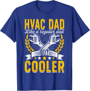 Vintage HVAC Technician Father HVAC Dad Funny Father's Day T-Shirt - T-Shirt | Royal