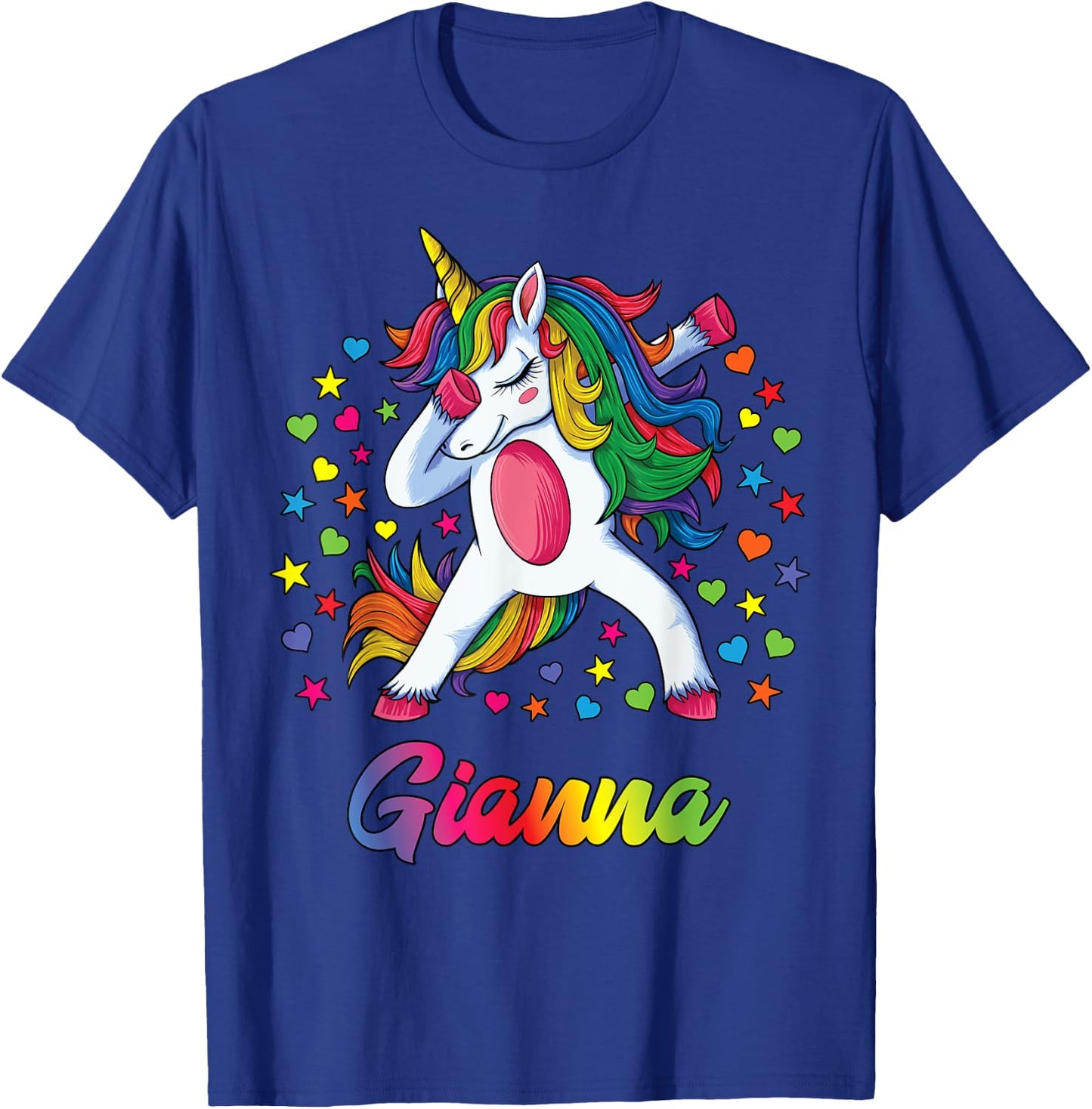 Gianna Personalised Name Unicorn Girl Gift T-Shirt - T-Shirt | Royal