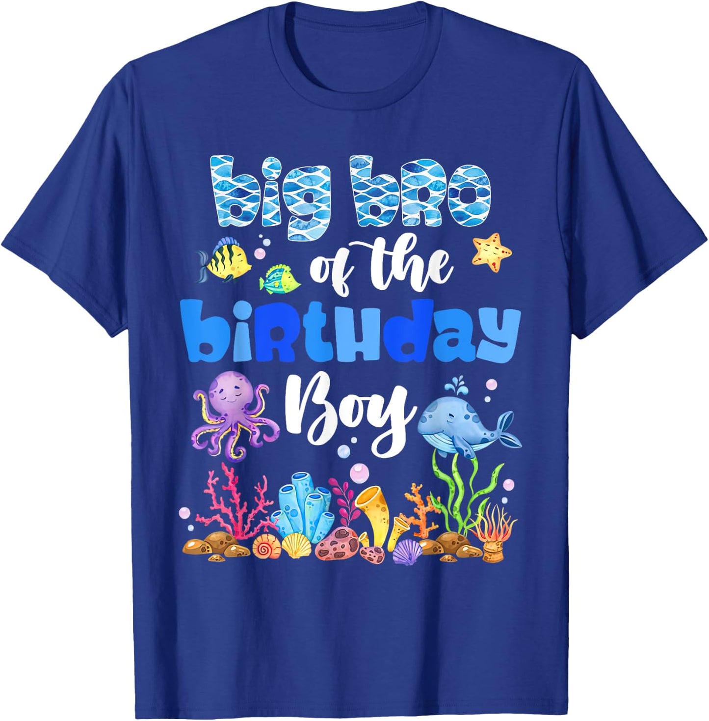 Big Brother Of The Birthday Boy Sea Fish Ocean Animals T-Shirt - T-Shirt | Royal