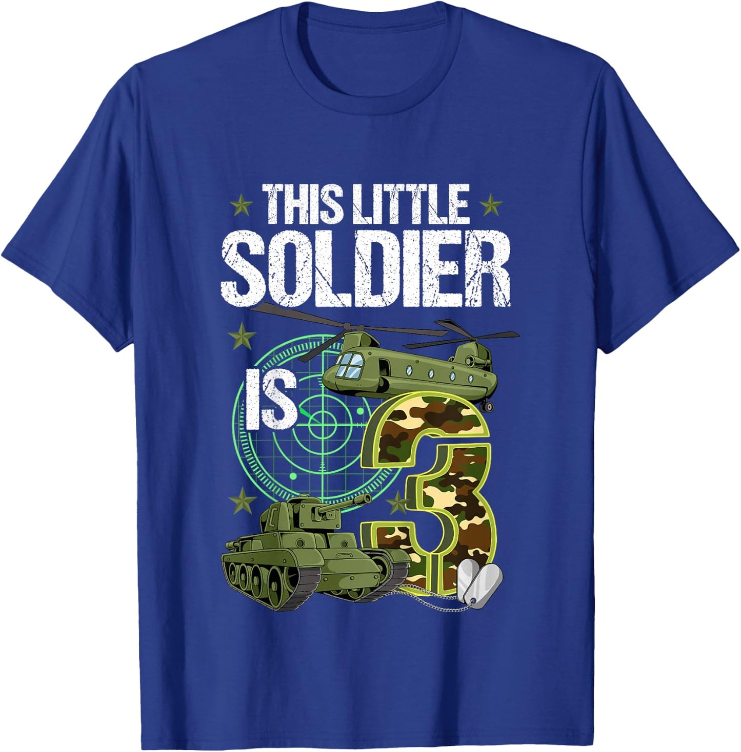 Kids 3rd Birthday Army T-Shirt - T-Shirt | Royal