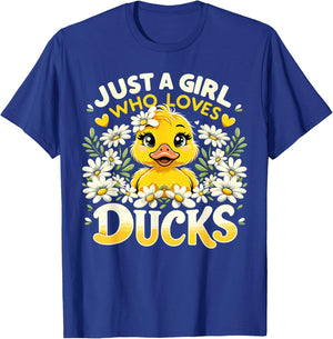 Just A Girl Who Loves Ducks Cute Duck T-Shirt - T-Shirt | Royal