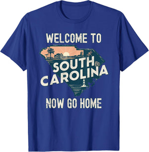 Welcome To South Carolina Retro Design, Funny South Carolina T-Shirt - T-Shirt | Royal
