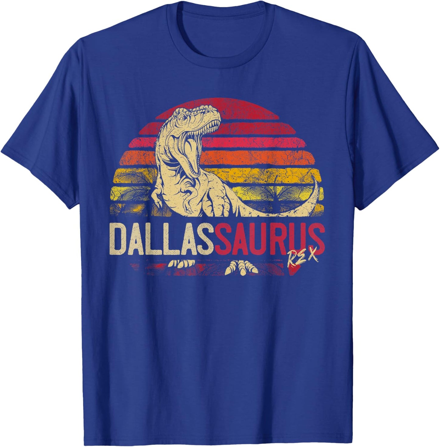 Dallas Saurus Funny Personalized Dinosaur T Rex Name Gift T-Shirt - T-Shirt | Royal