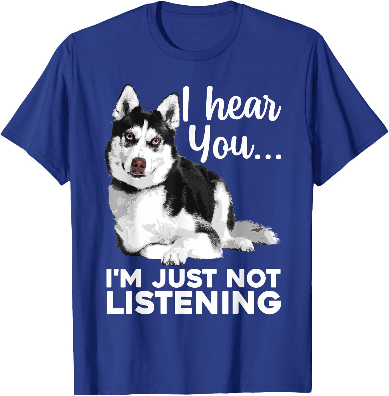 Funny Husky Dog Art Women Kids Siberian Husky Lover T-Shirt - T-Shirt | Royal