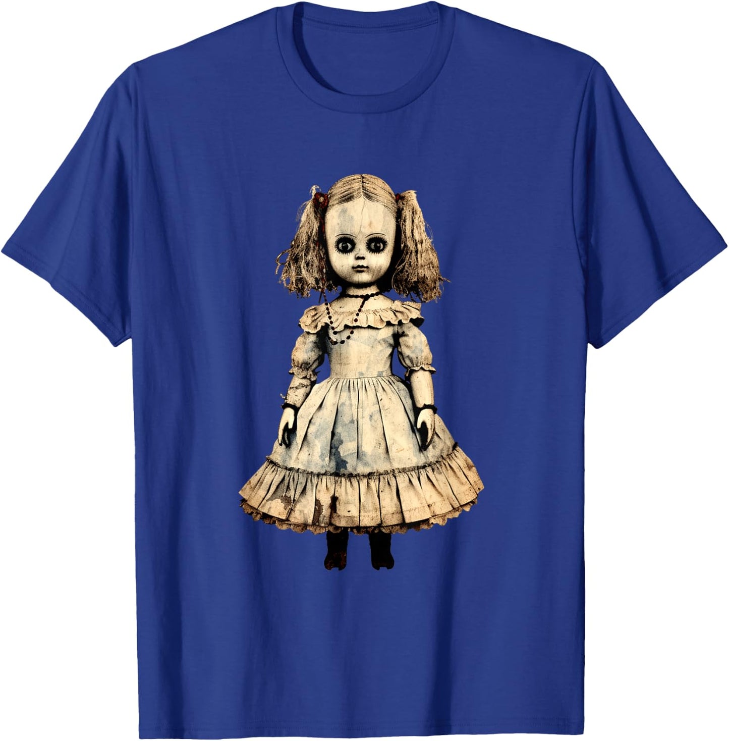 Vintage Scary Horror Doll Supernatural Gothic T-Shirt - T-Shirt | Royal
