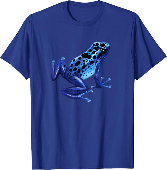 Blue Poison Dart Frog Colorful Design Nature Lover T-Shirt - T-Shirt | Royal