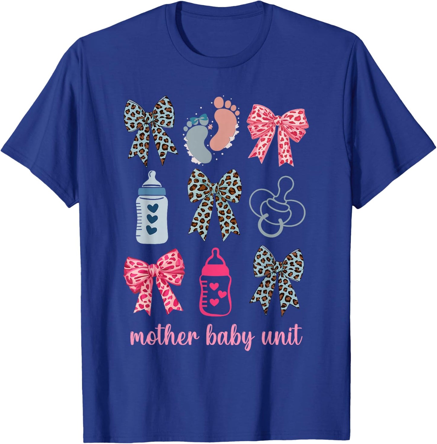 Pink Coquette Bow Mother Baby Unit MBU OB Nurse Postpartum T-Shirt - T-Shirt | Royal
