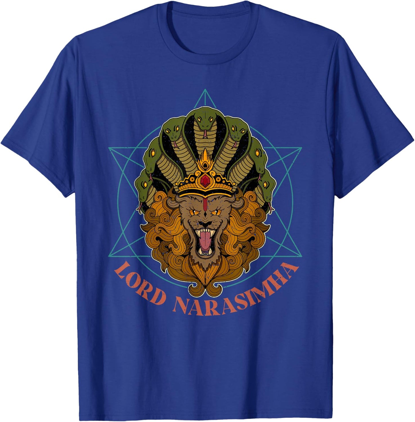 Hindu festival spiritual meditation lion Krishna Narasimha T-Shirt - T-Shirt | Royal