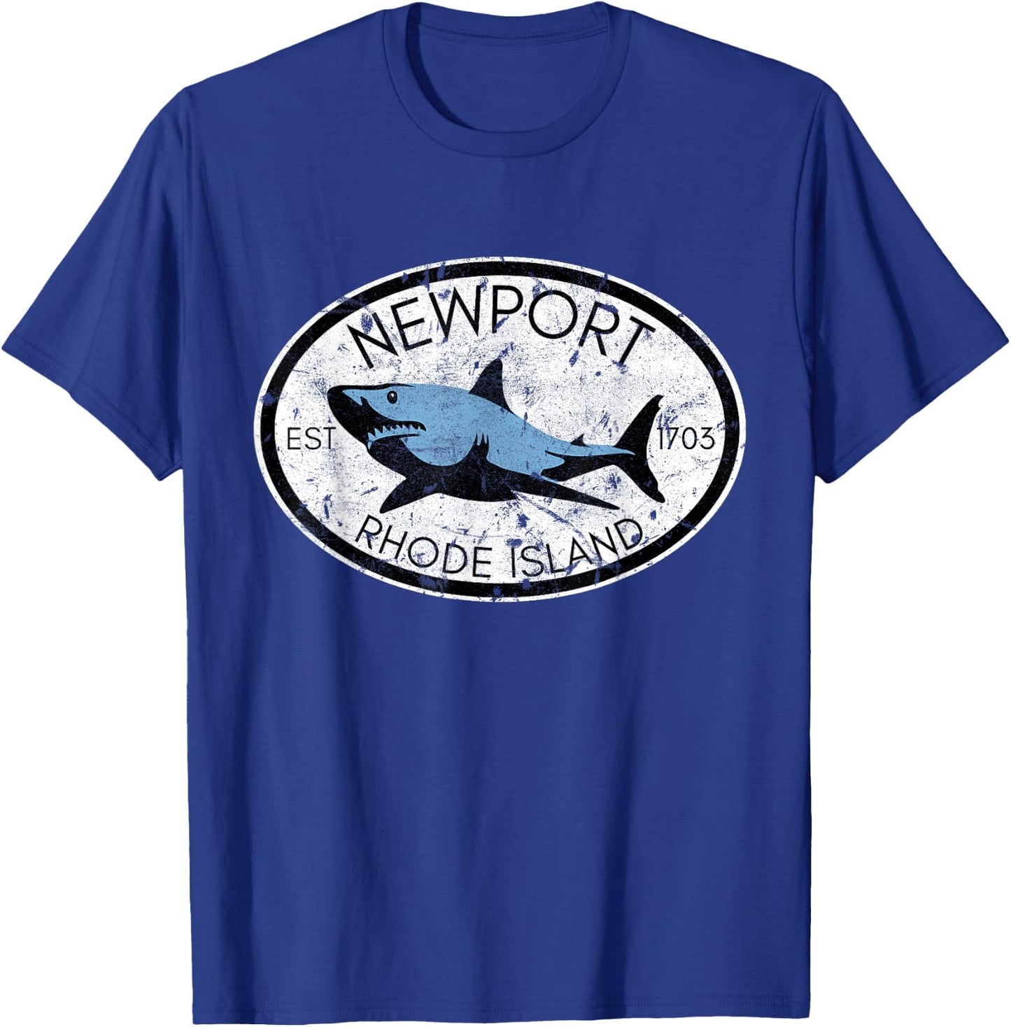 Newport Rhode Island Fishing Shark Fish Beach Vintage Women Kids T-Shirt - T-Shirt | Royal