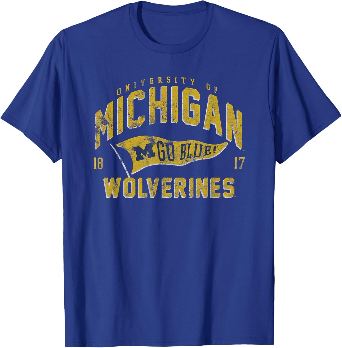 University of Michigan Wolverines U of M Spirit Pennant T-Shirt - T-Shirt | Royal