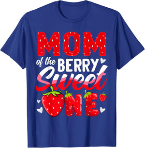 Mom Of The Berry Sweet One Strawberry 1st Birthday T-Shirt - T-Shirt | Royal