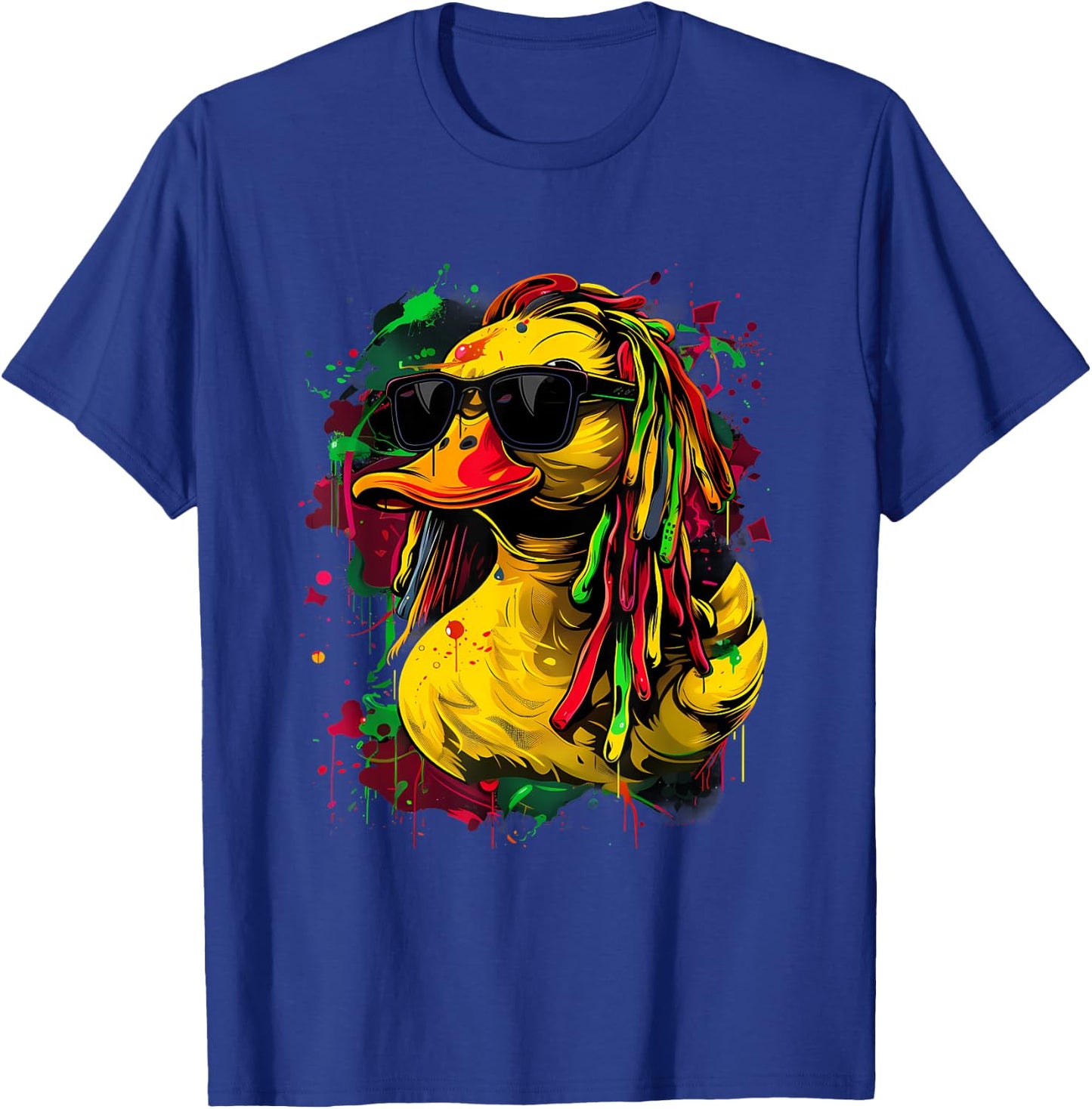 Jamaica Hippie Rasta Reggae Music Reggae Rubber Duck T-Shirt - T-Shirt | Royal