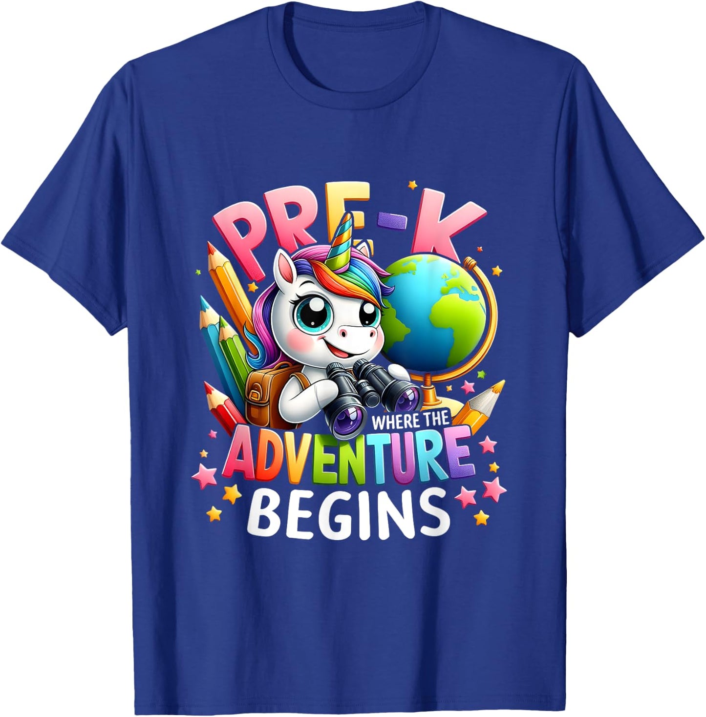 Cute Unicorn School Teacher Pre-K Where The Adventure Begins Women Kids T-Shirt - T-Shirt | Royal