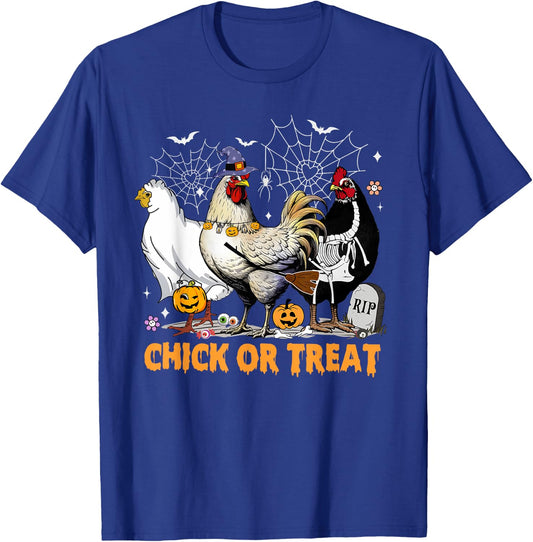 Halloween Chicken Pumpkin Chick Or Treat Spooky Season T-Shirt - T-Shirt | Royal