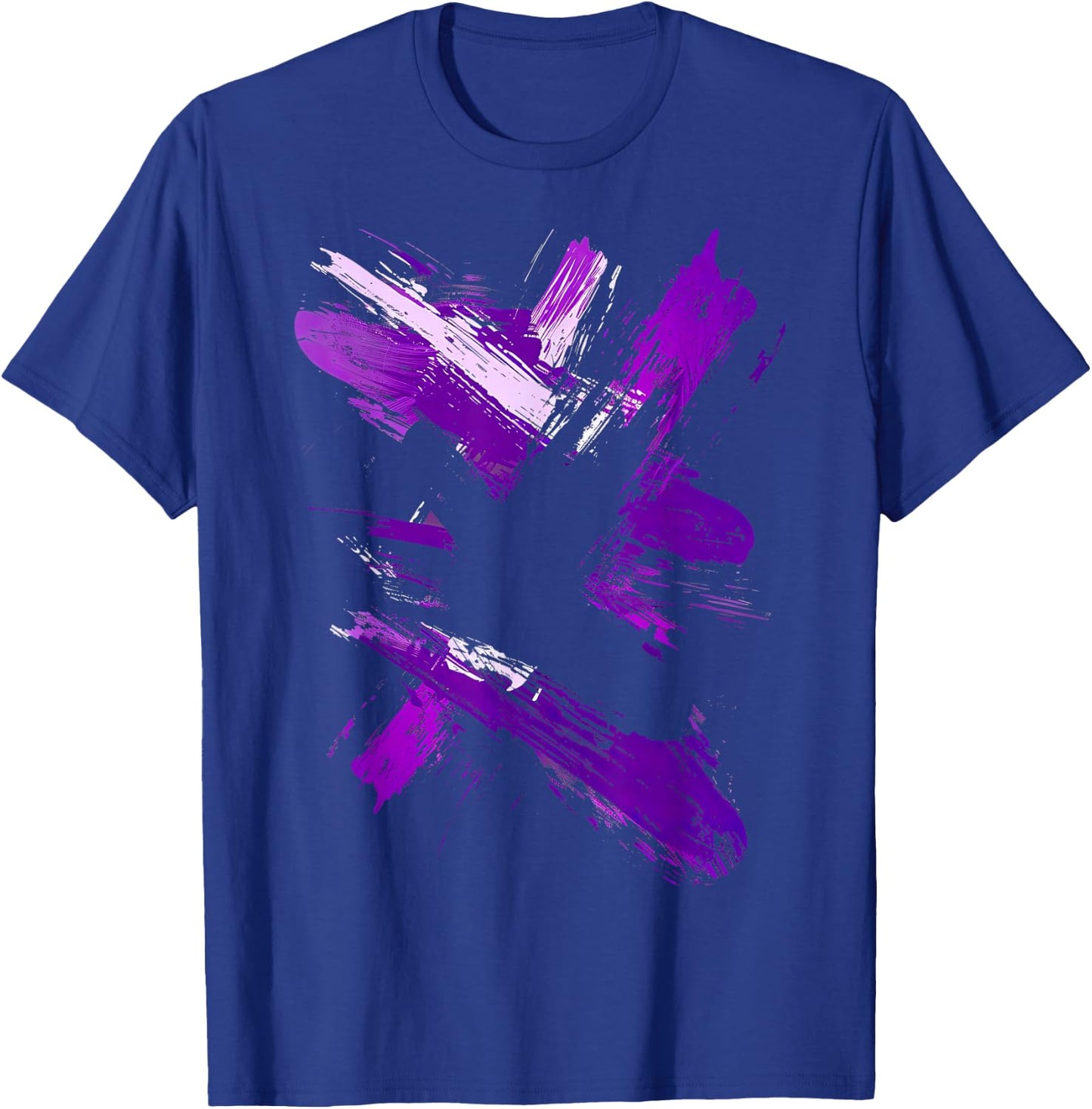 Purple And Black Brush Strokes T-Shirt - T-Shirt | Royal