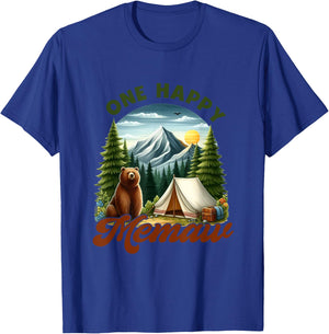 Retro One Happy Memaw Camper Birthday Bear Matching Family T-Shirt - T-Shirt | Royal