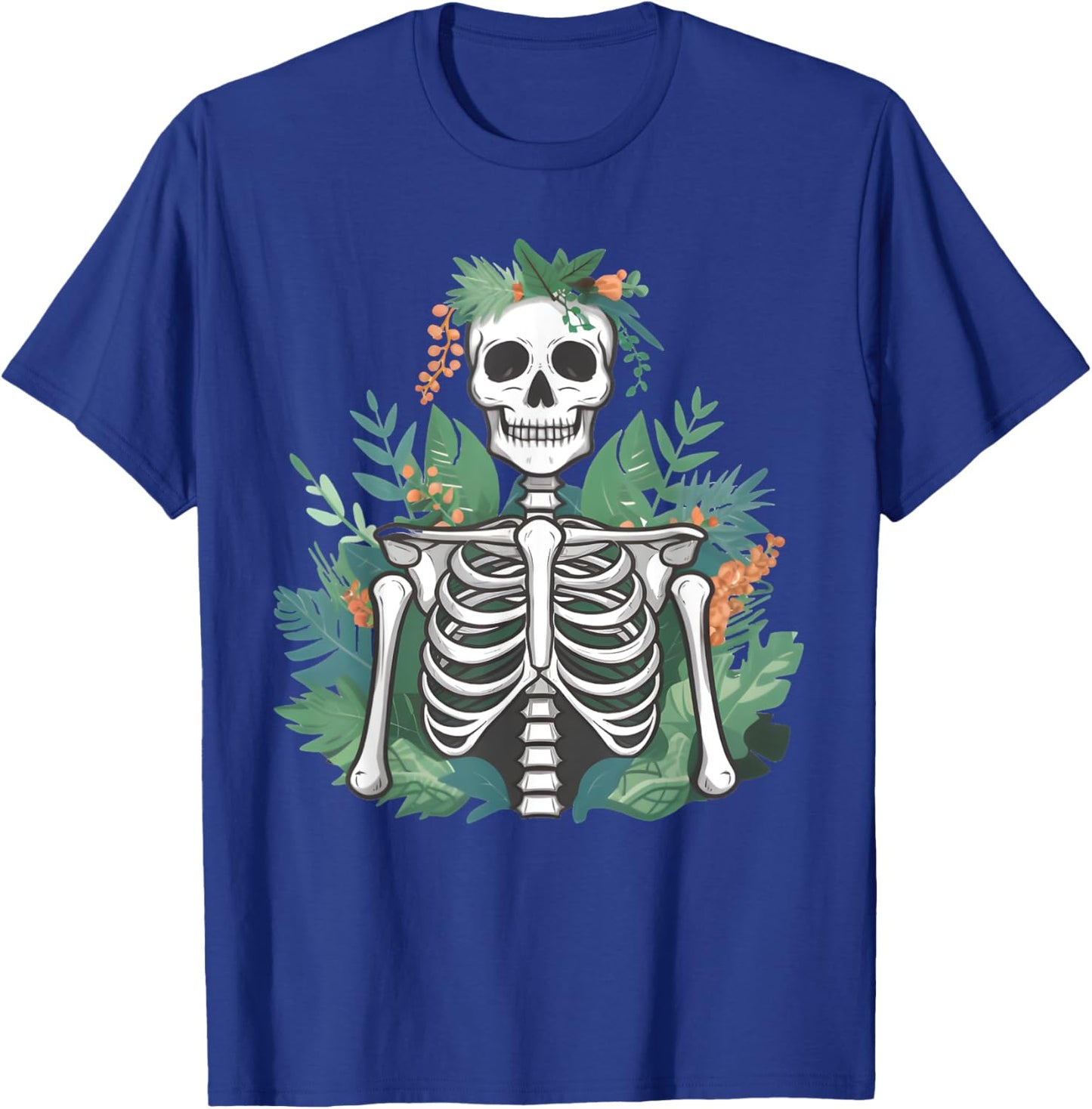 Funny Halloween Skeleton Plants Costume Gardener Men Women T-Shirt - T-Shirt | Royal