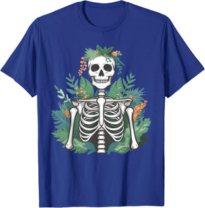 Funny Halloween Skeleton Plants Costume Gardener Men Women T-Shirt - T-Shirt | Royal