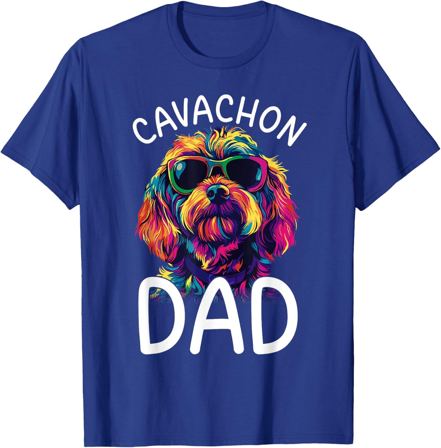 Cavachon Lovers Colorful Pop Art Cavachon Dad T-Shirt - T-Shirt | Royal