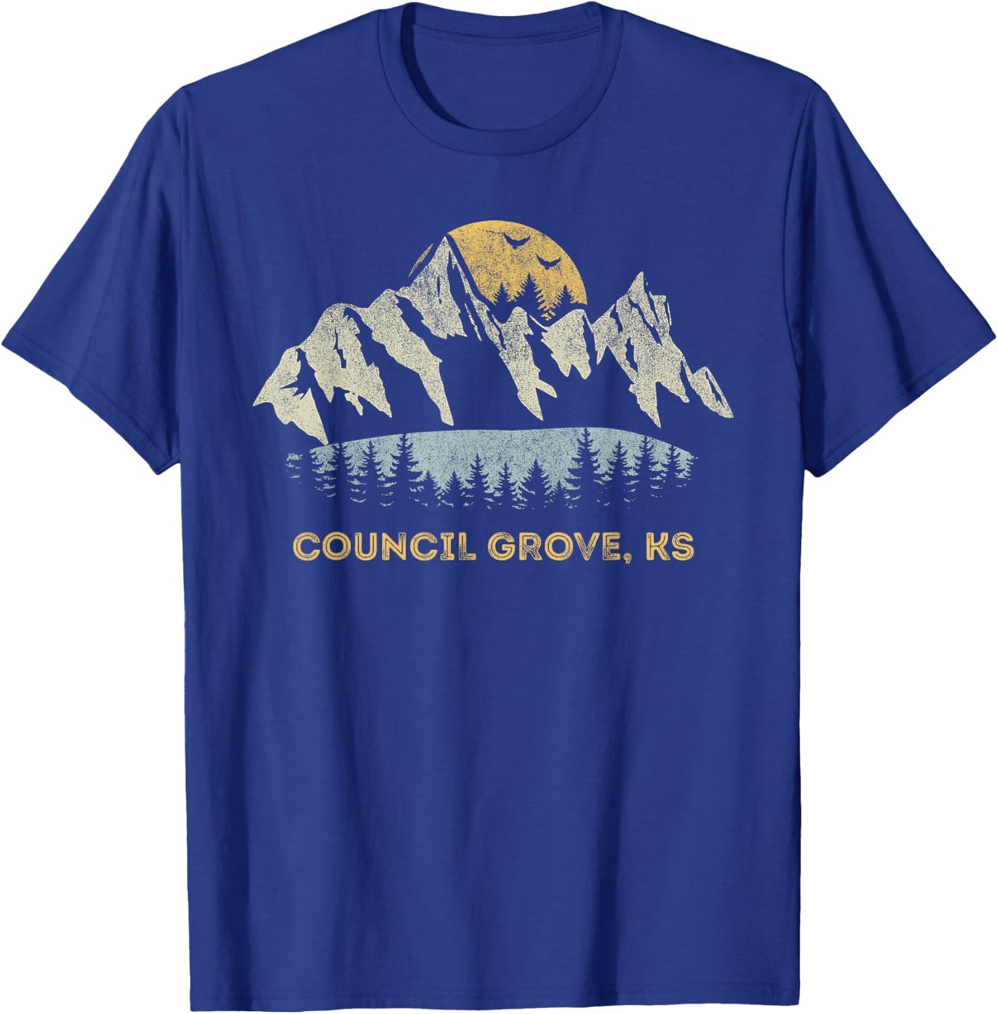 Council Grove Kansas Mountain Sunset Sunrise KS T-Shirt - T-Shirt | Royal