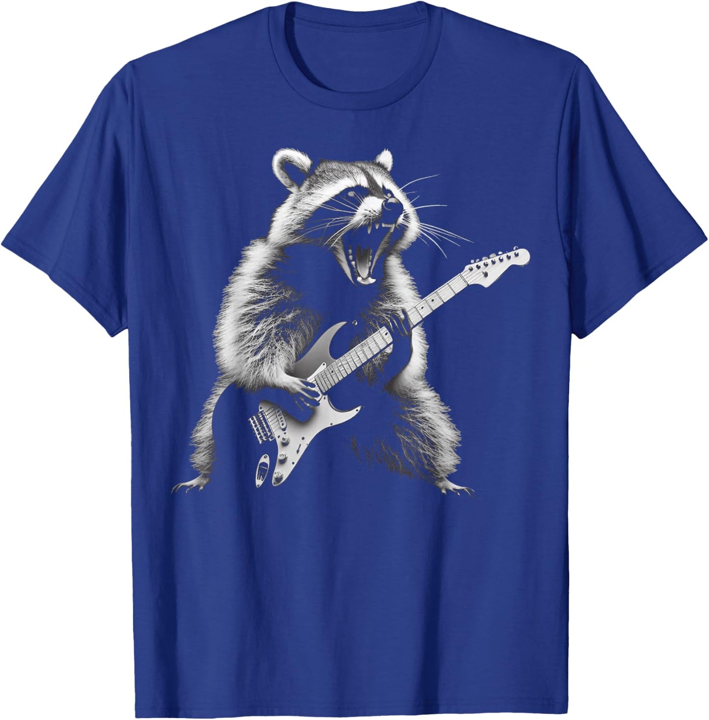 Raccoon Playing Guitar Rock and Roll Rock Star Men Women Kid T-Shirt - T-Shirt | Royal