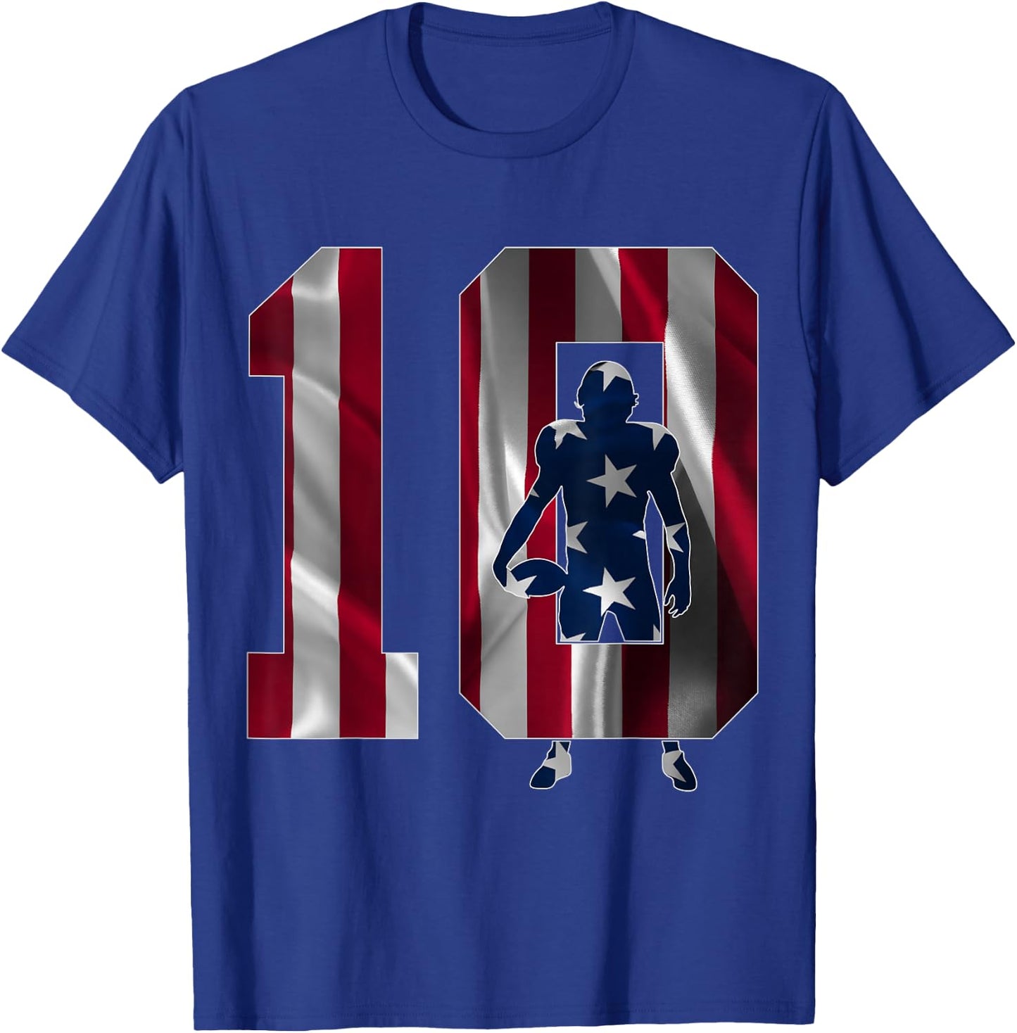 Number 10 Years Football 10th Birthday T-Shirt - T-Shirt | Royal