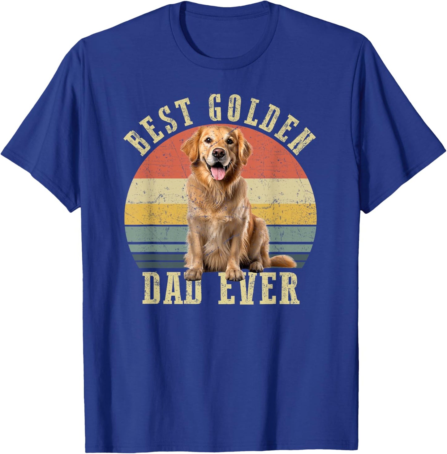 Best Golden retriever Dad Ever Retro Dog Vintage T-Shirt - T-Shirt | Royal