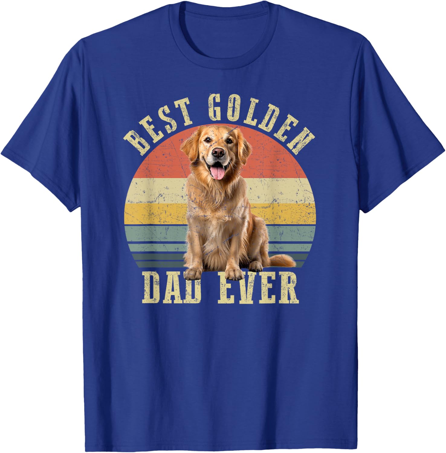 Best Golden retriever Dad Ever Retro Dog Vintage T-Shirt - T-Shirt | Royal