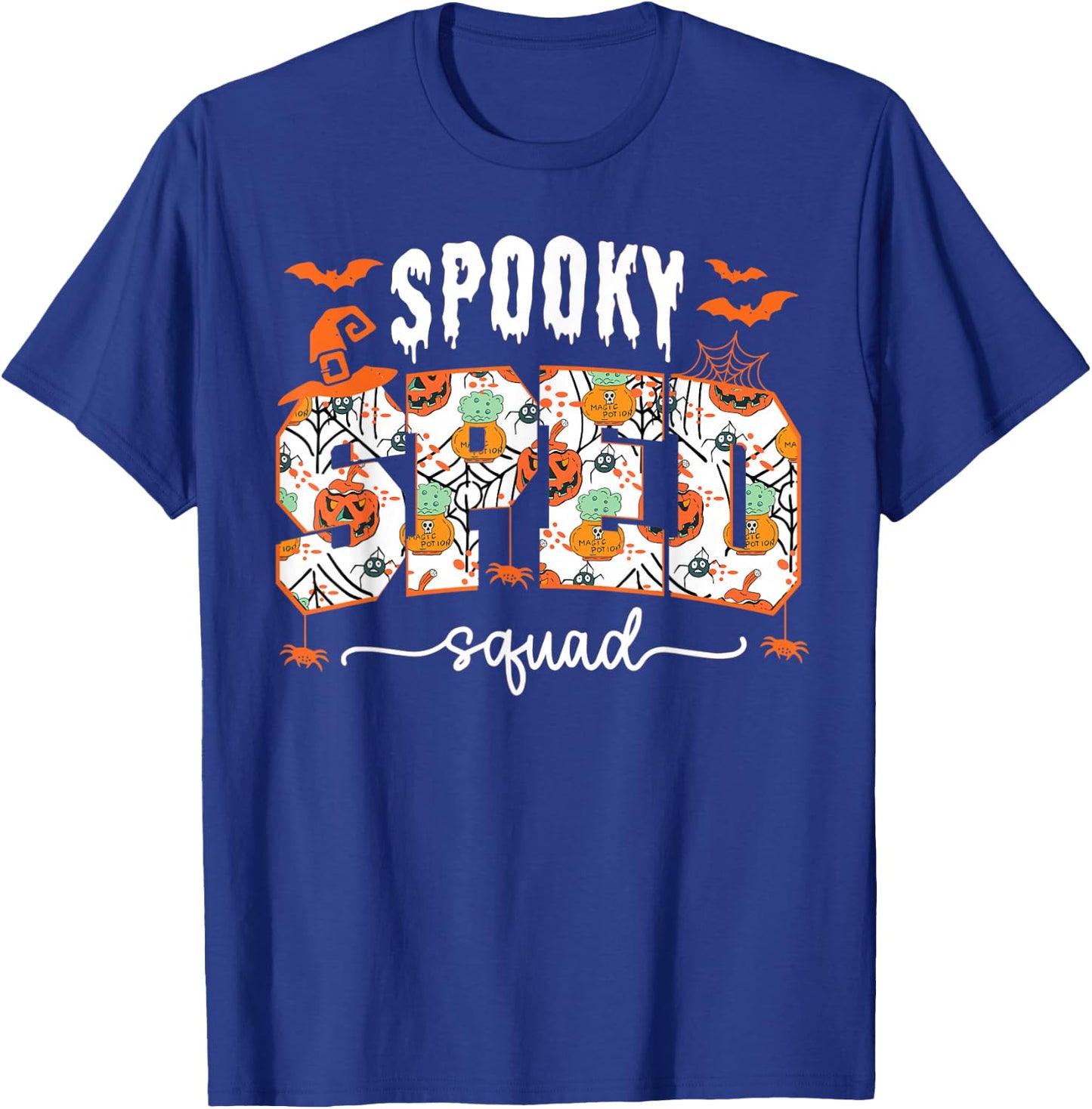Spooky SPED Squad Special Education Teacher Halloween Ghost T-Shirt - T-Shirt | Royal