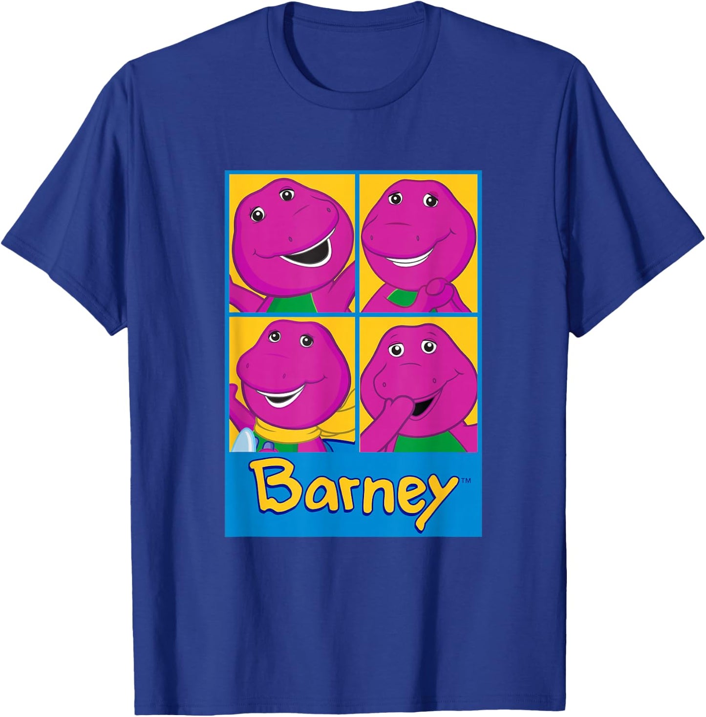 Barney - Barney Grid T-Shirt - T-Shirt | Royal