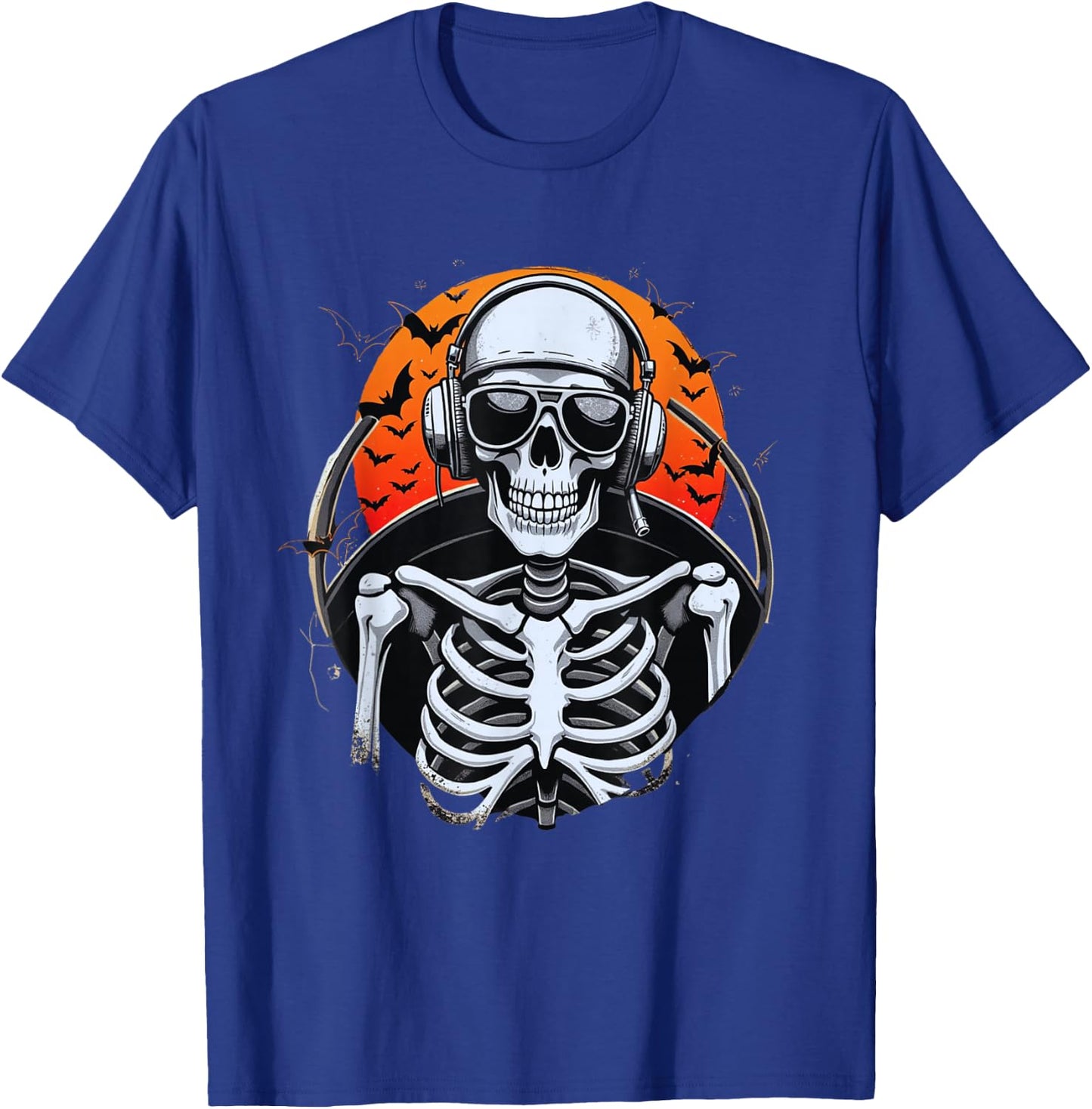 Skeleton pilot | Halloween airplane | Halloween pilot T-Shirt - T-Shirt | Royal