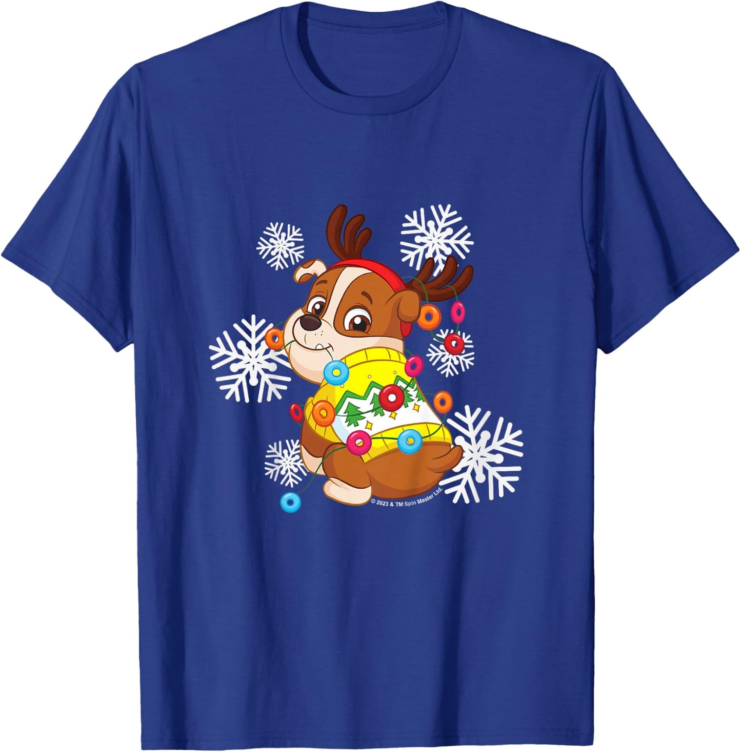 PAW Patrol Christmas Rubble Dressed As Reindeer Cute T-Shirt - T-Shirt | Royal