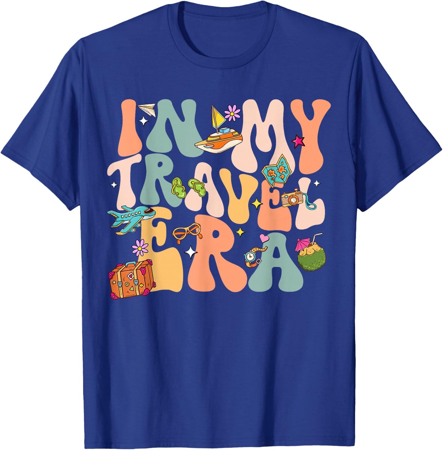 In My Travel Era Airplane Adventure In My Travel Era Airplane Adventure For Family Vacation Trip T-Shirt - T-Shirt | Royal