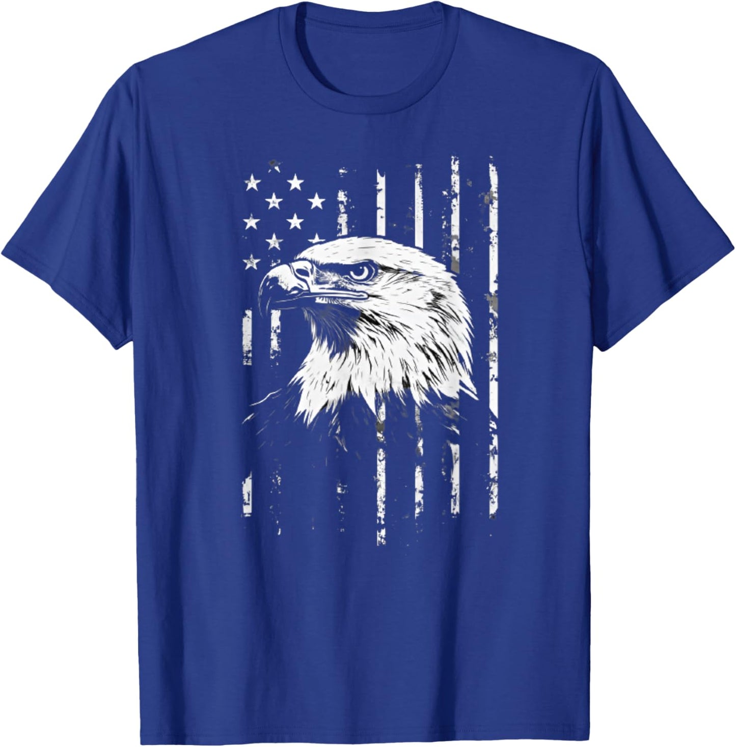 Patriotic American Eagle Men Women 4th of July USA Flag T-Shirt - T-Shirt | Royal