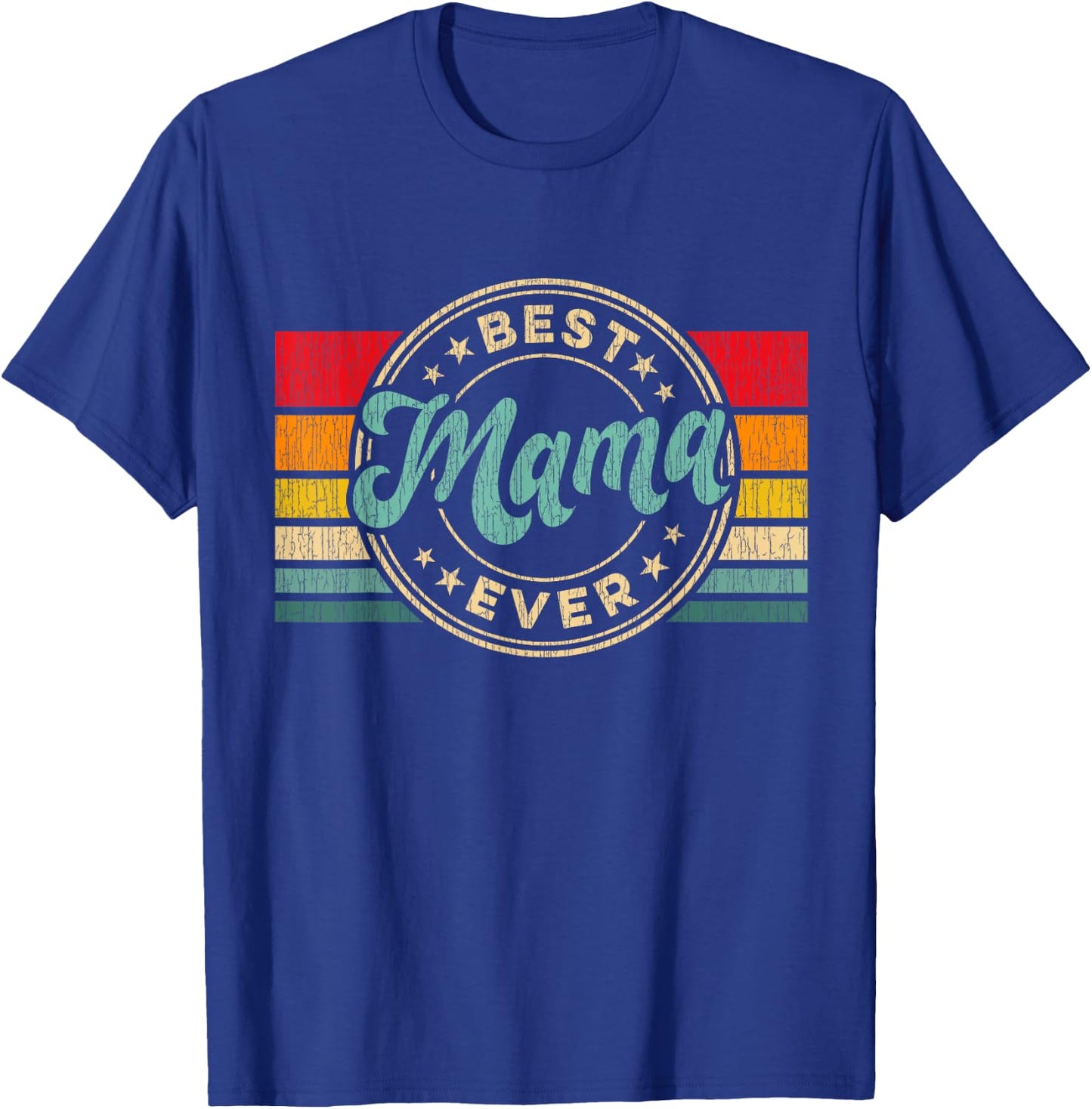 Best Mama Ever Vintage Retro Mother's Day Gift T-Shirt - T-Shirt | Royal