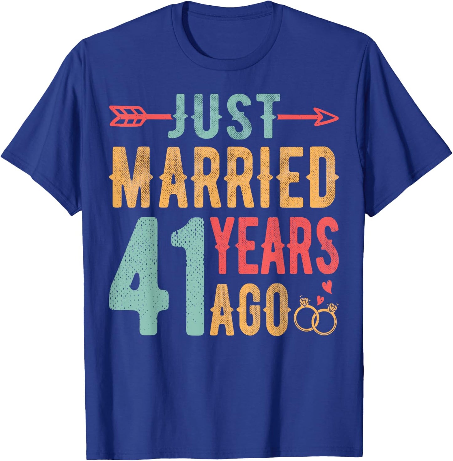 Just Married 41 Years Ago - 41th Wedding Anniversary Couple T-Shirt - T-Shirt | Royal