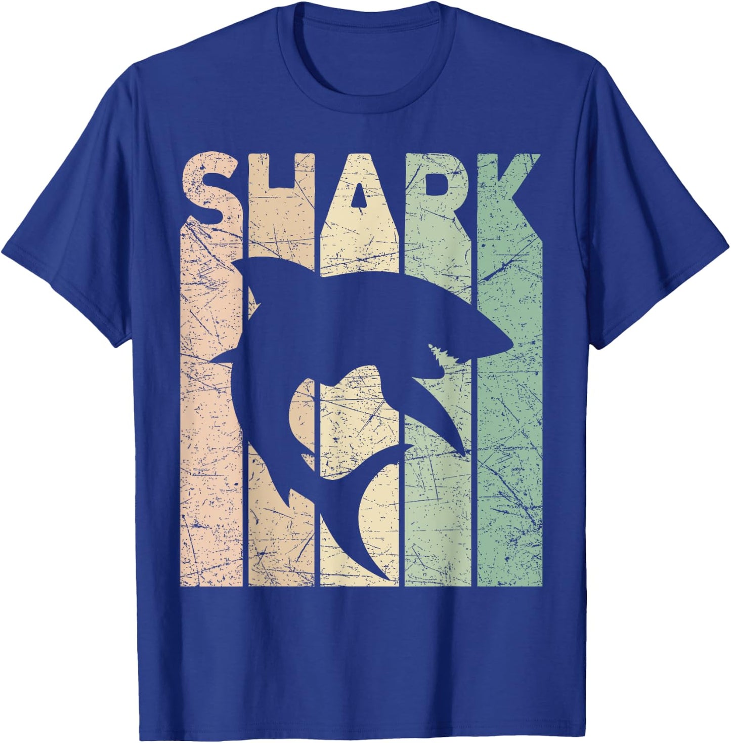 Shark Vintage Marine Animal Shark Lover Retro Oceanography T-Shirt - T-Shirt | Royal
