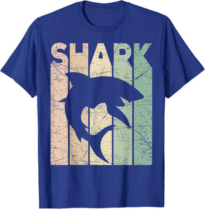 Shark Vintage Marine Animal Shark Lover Retro Oceanography T-Shirt - T-Shirt | Royal