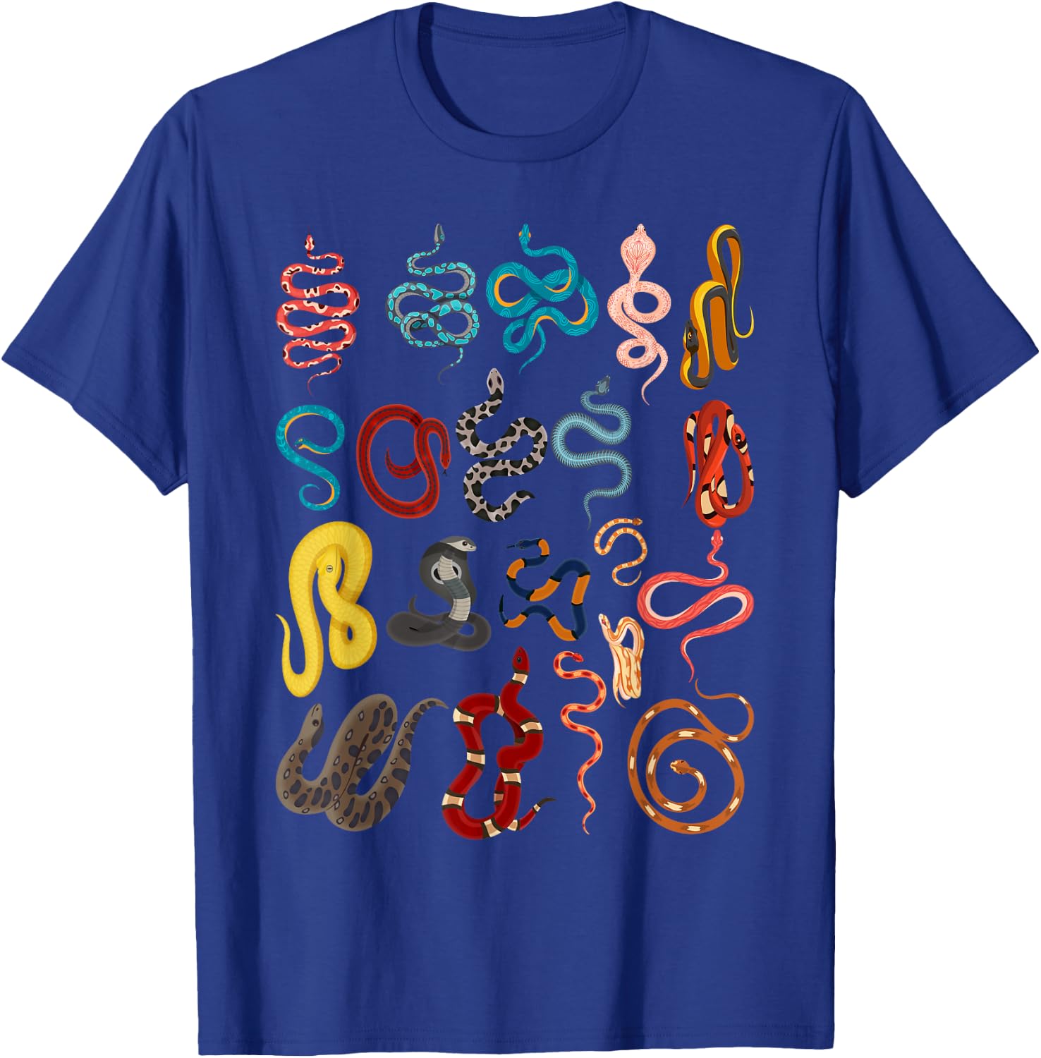 Types Of Snakes Educational Herpetologist Kids Boys Girls T-Shirt - T-Shirt | Royal