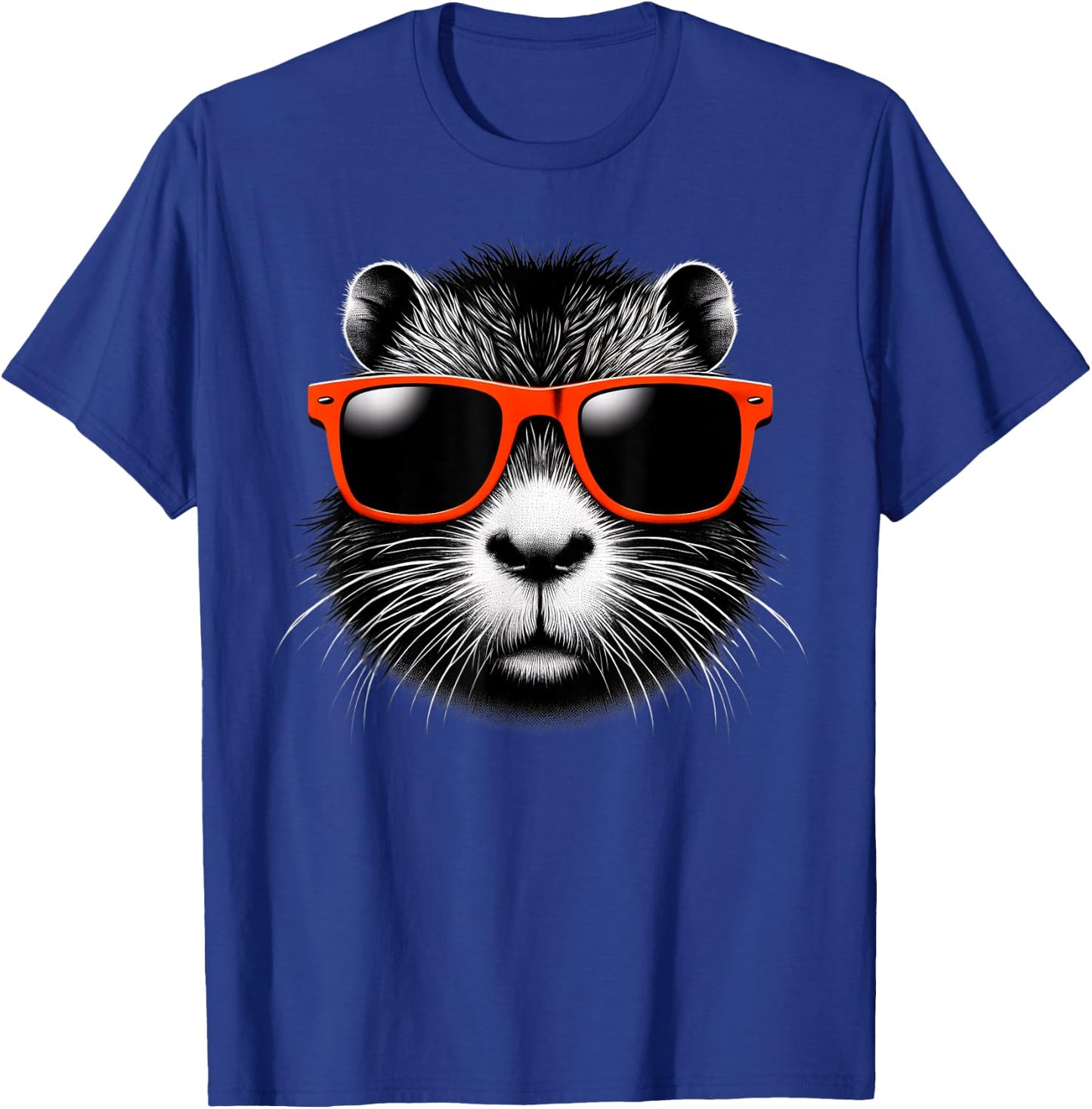 Cool Nutria Wearing Sunglasses Graphic Art T-Shirt - T-Shirt | Royal