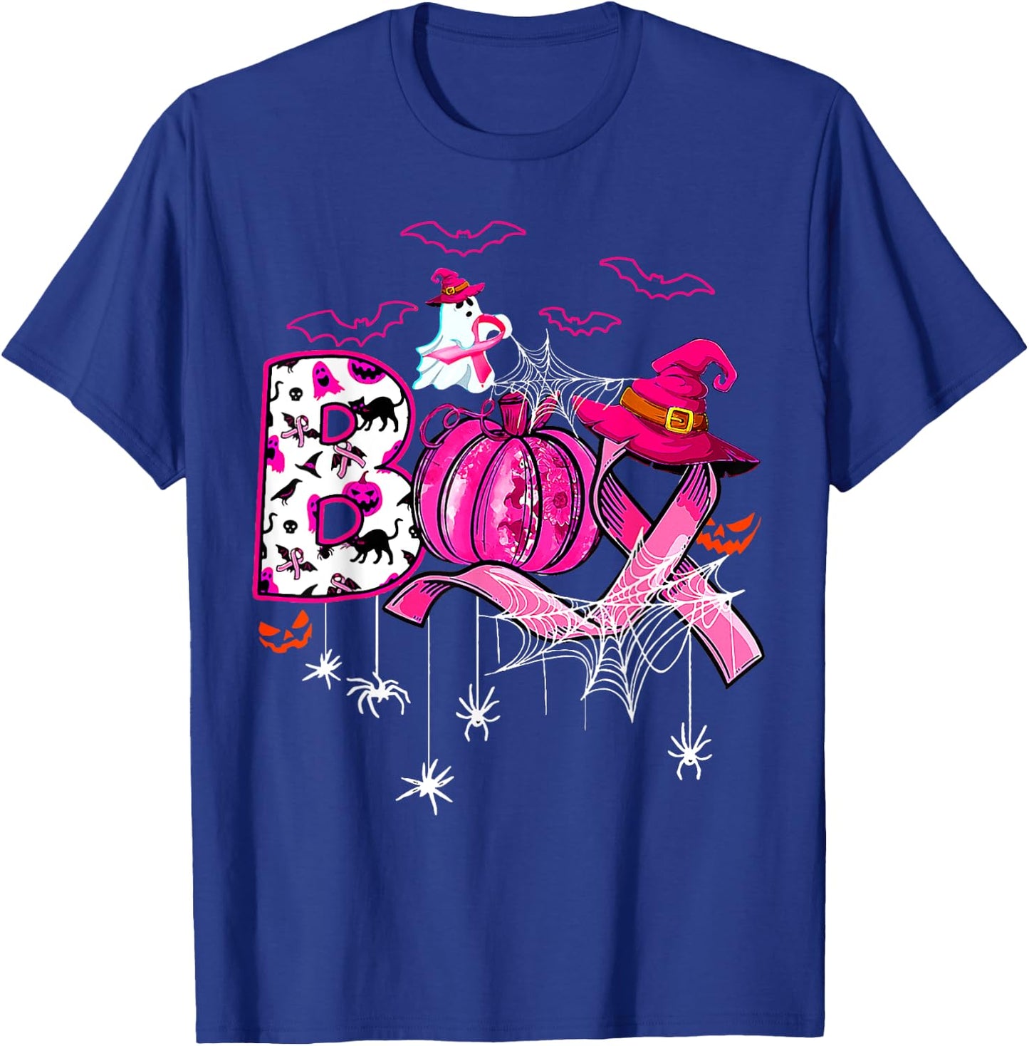 Boo Breast Cancer Is Boo Sheet Pink Ribbon Ghost Halloween T-Shirt - T-Shirt | Royal