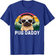 Retro Pug Dog Daddy For Dad Vintage Father's Day T-Shirt - T-Shirt | Royal