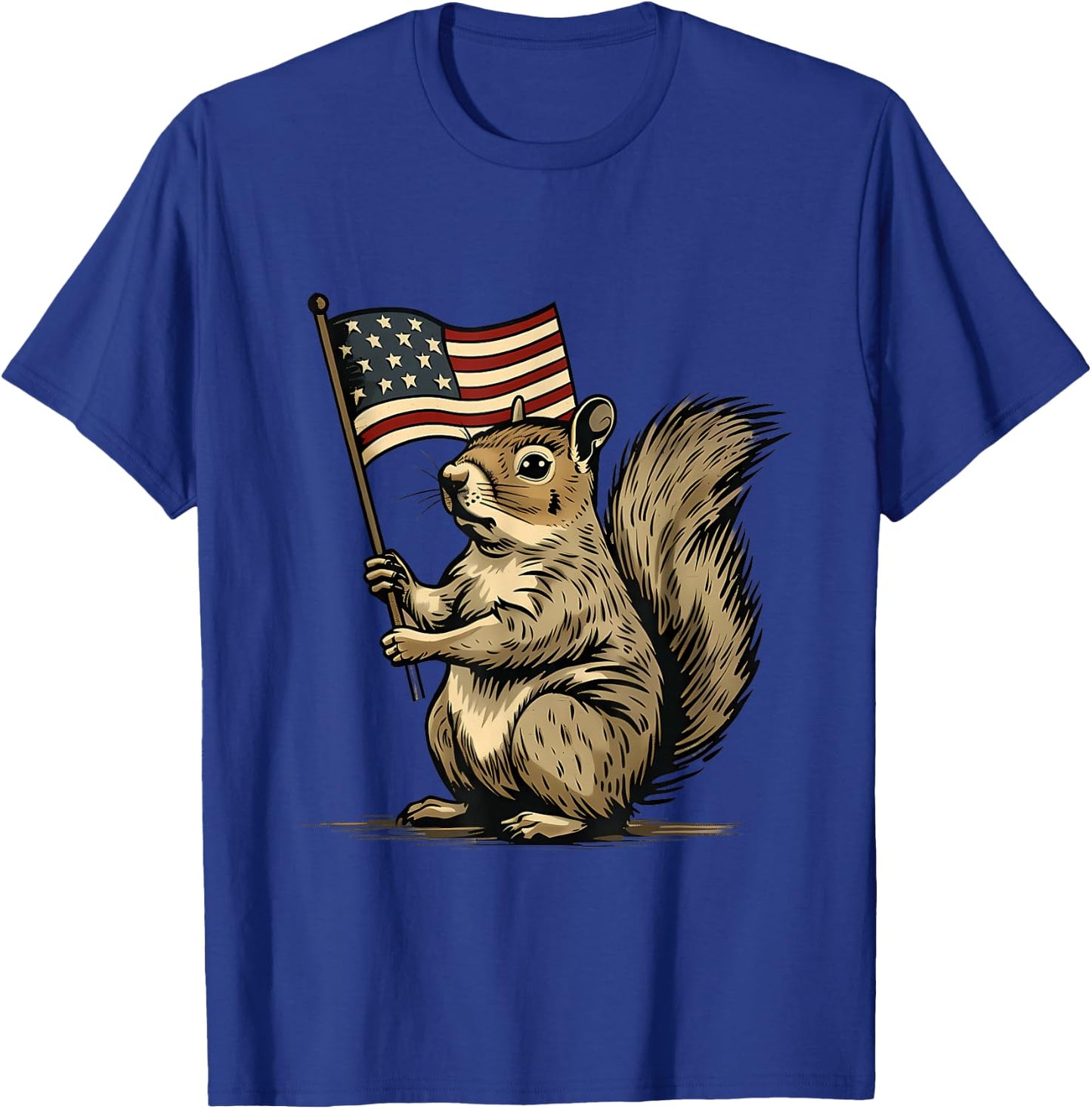 Fourth of July 4th of July Patriotic American Flag Squirrel T-Shirt - T-Shirt | Royal