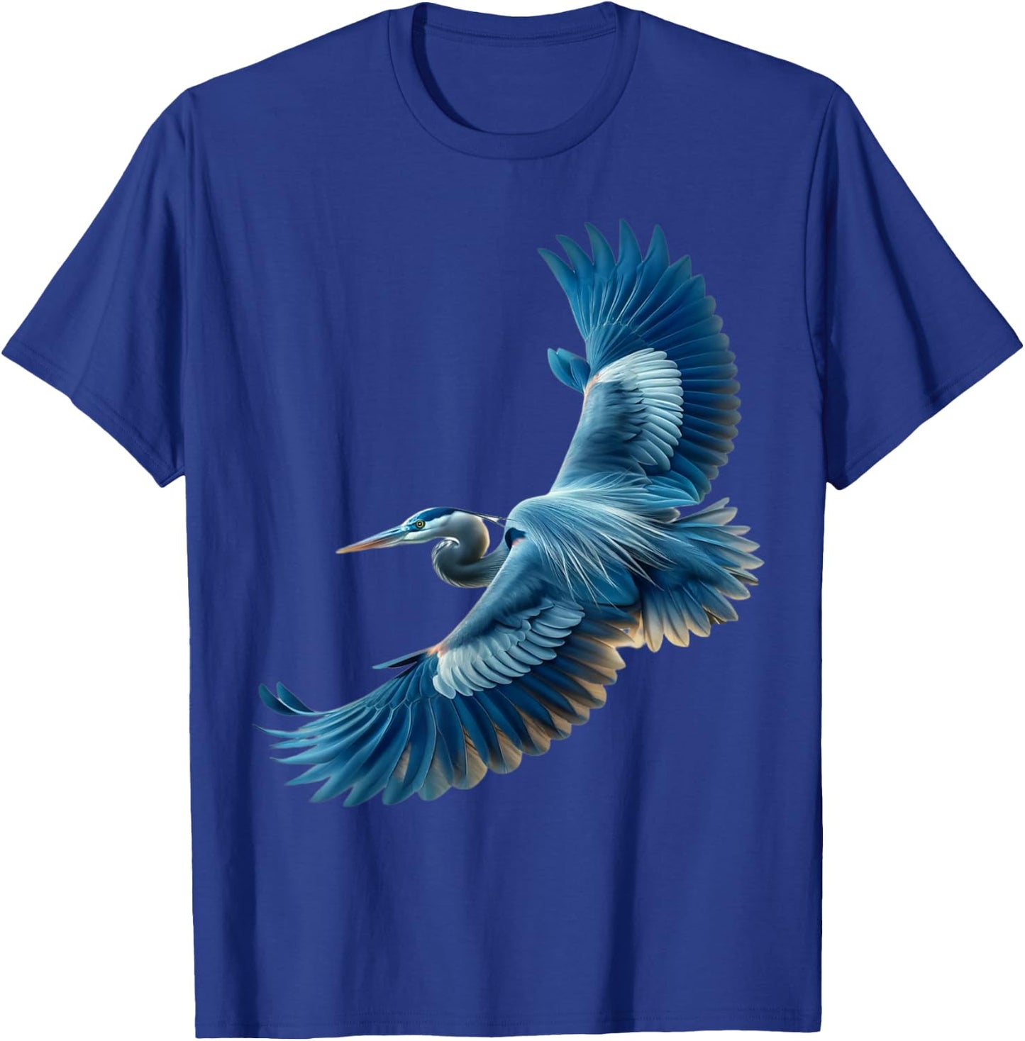 Great Blue Heron Egret Bird Flight Migration Pattern T-Shirt - T-Shirt | Royal