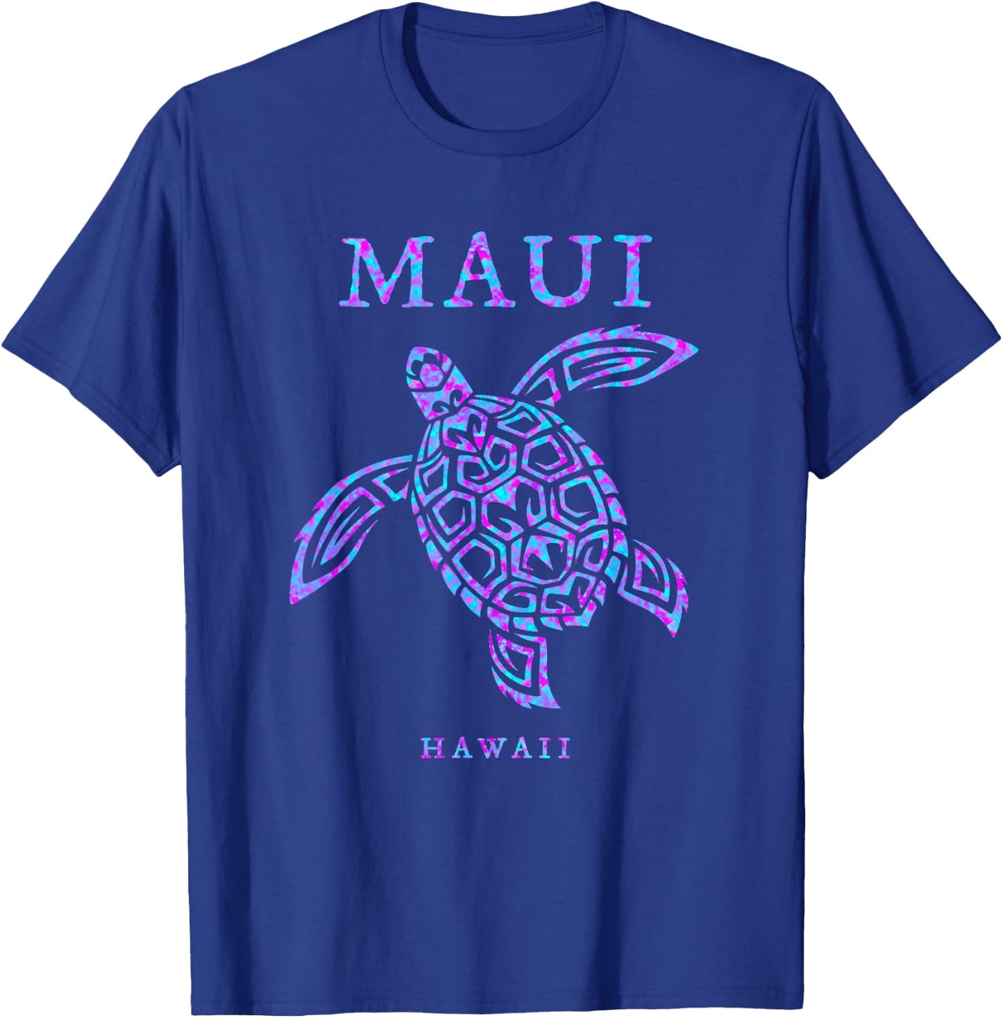 Maui Hawaii Sea Turtle Beach Vacation Souvenir Colorful T-Shirt - T-Shirt | Royal