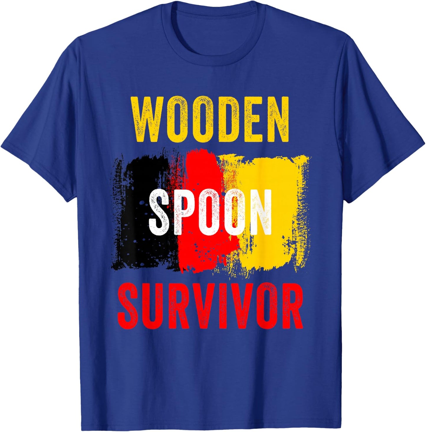 Wooden Spoon Survivor – Germany Flag Funny Childhood Quote T-Shirt - T-Shirt | Royal