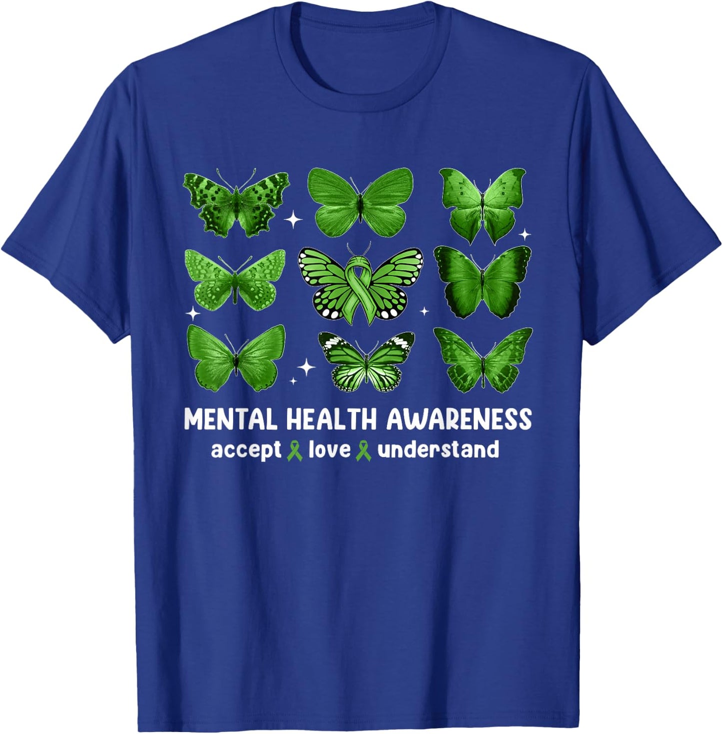 Butterfly Mental Health Awareness Accept Love Understand Kid T-Shirt - T-Shirt | Royal