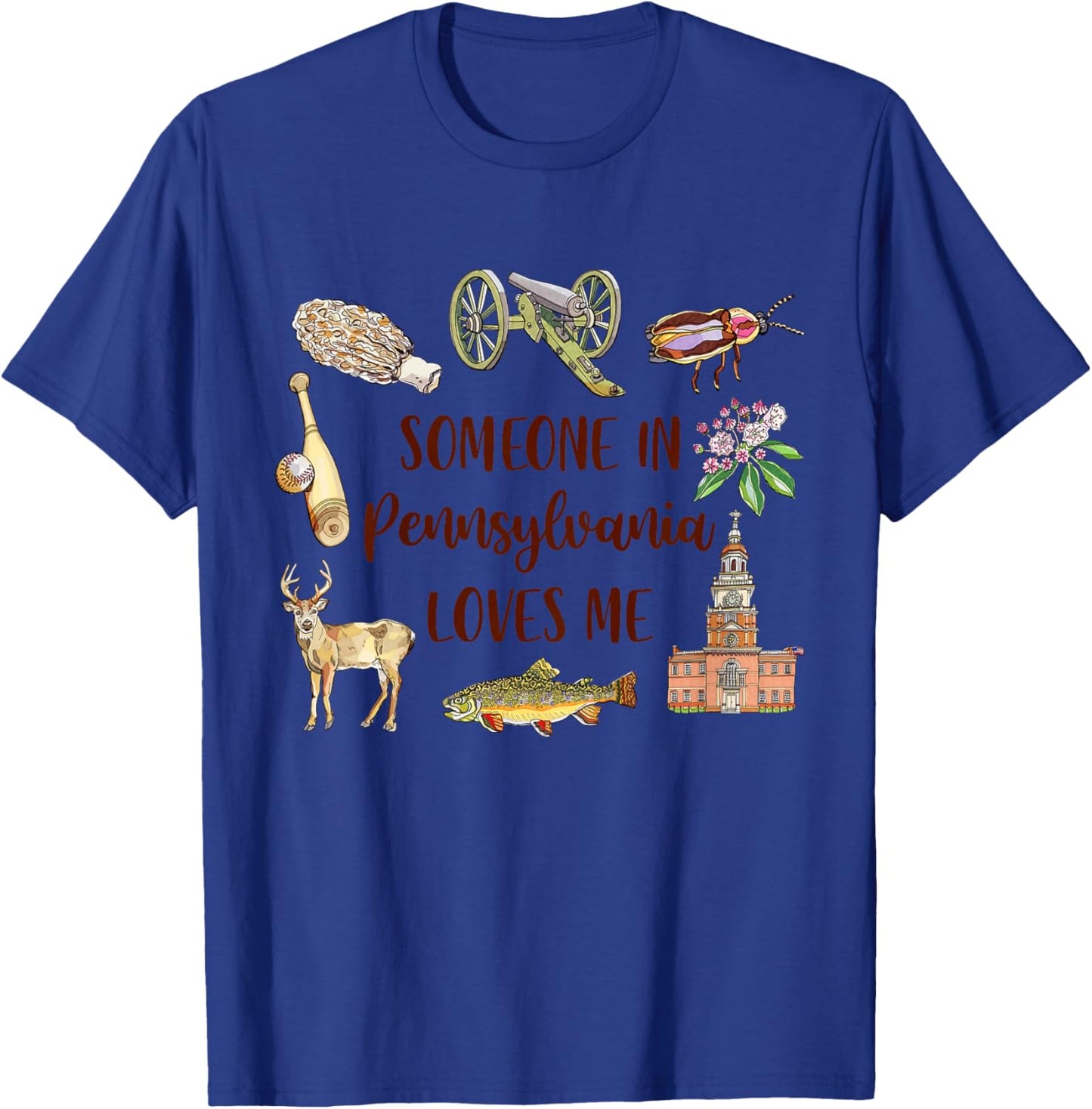 Kids Pennsylvania Baby Travel Someone In Pennsylvania Loves Me T-Shirt - T-Shirt | Royal