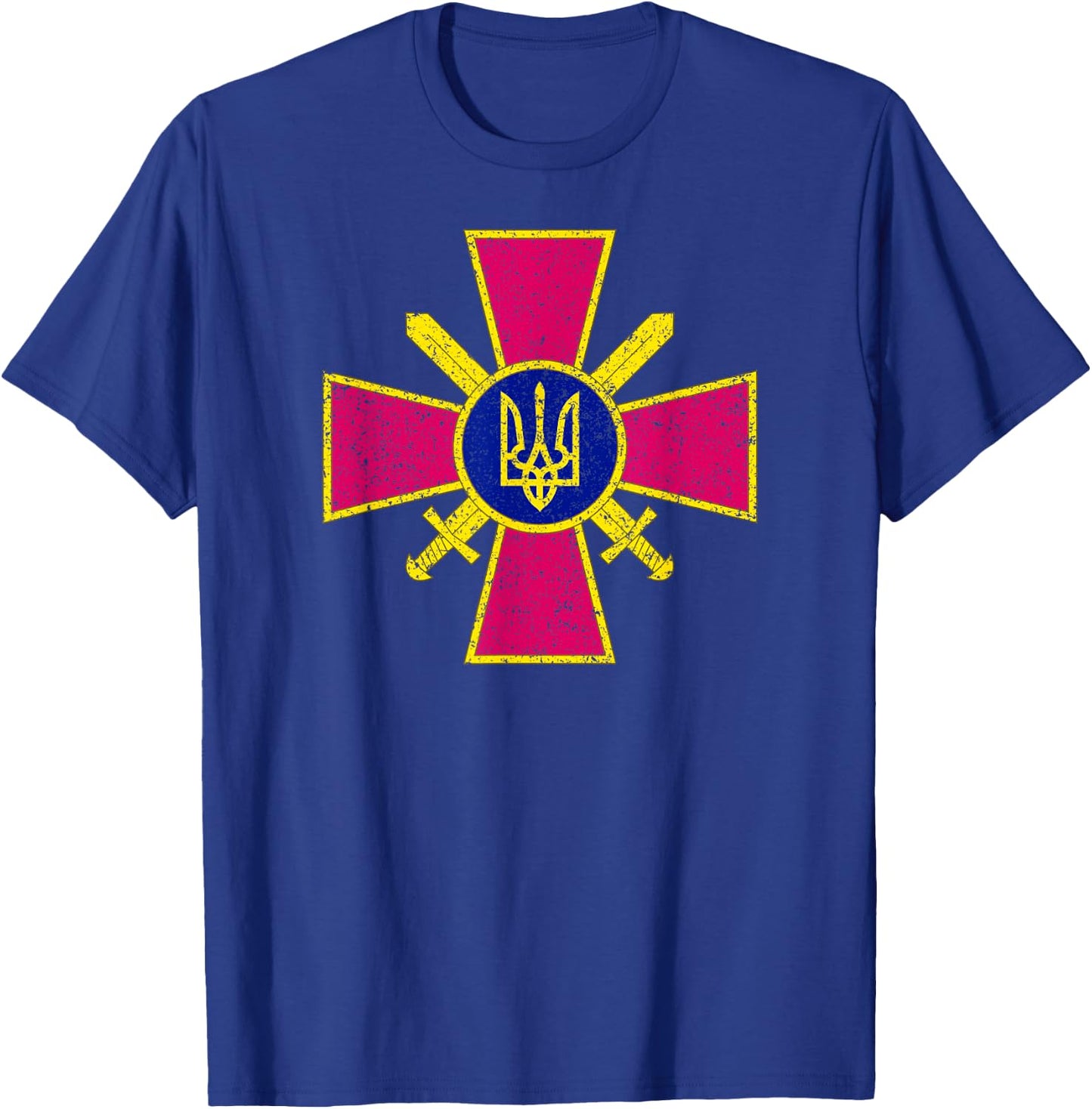 Ukrainian Ground Forces Emblem Ukraine Army Armed Forces T-Shirt - T-Shirt | Royal