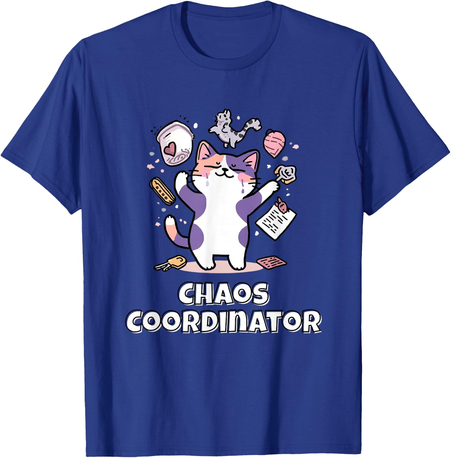Chaos Coordinator Calico Cat T-Shirt - T-Shirt | Royal